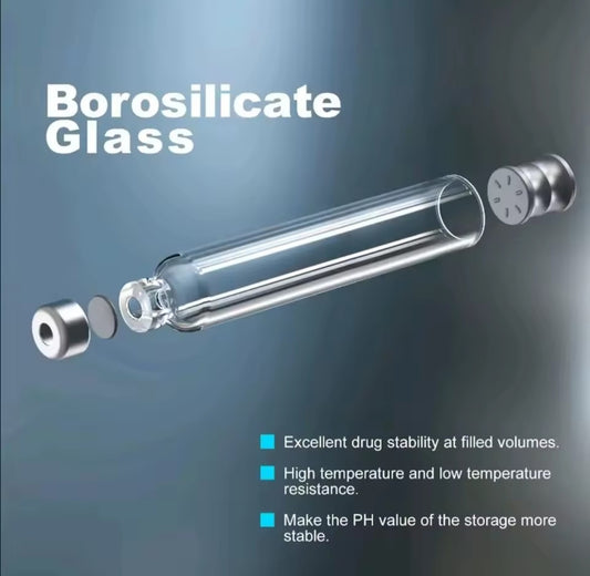 High-quality 3ml borosilicate glass vial designed for precision use with reusable peptide pen systems.